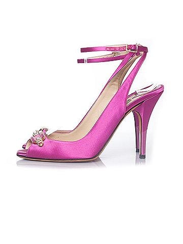 Jimmy Choo Jimmy Choo pink satin crystal peep-toe sandals (view 2)