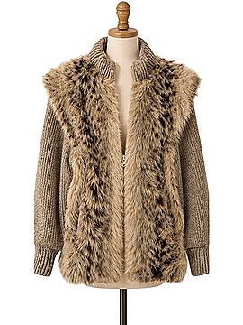 Monterey Fashions Faux Fur and Chunky Knit Sweater Jacket (view 1)