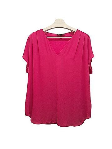 INC International Concepts Inverted-Pleat V-Neck Top T-Shirt (view 1)
