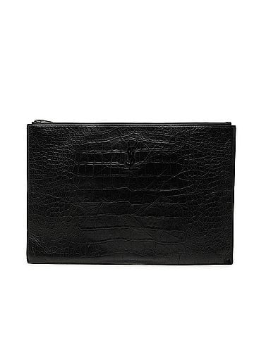 Saint Laurent Croc Embossed Leather Document Holder (view 1)