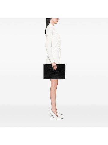 Saint Laurent Croc Embossed Leather Document Holder (view 2)
