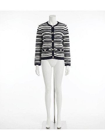 Veronica Beard Bellingham Striped Cardigan in Blue (view 1)