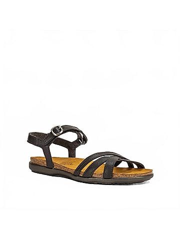 Naot Women's Patricia Strappy Flat Sandal in Soft Black Leather (view 1)
