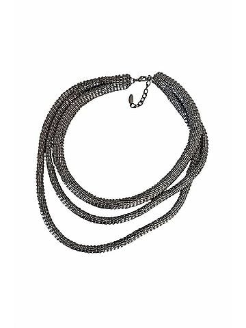 Brunello Cucinelli Women's Triple Strand Statement Necklace in Gray Black (view 1)