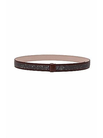 Brunello Cucinelli Women's Shimmering Monili Embellishment Belts in Light & Dark Brown (view 1)