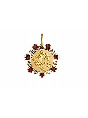 Goldbug Women's Zodiac Birthstone Pendant in January Aquarius (view 1)