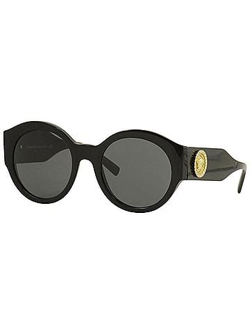 Versace Women's Ve4380b Medisa Logo Oval Non-Polarized Sunglasses in Black (view 1)