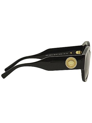 Versace Women's Ve4380b Medisa Logo Oval Non-Polarized Sunglasses in Black (view 2)