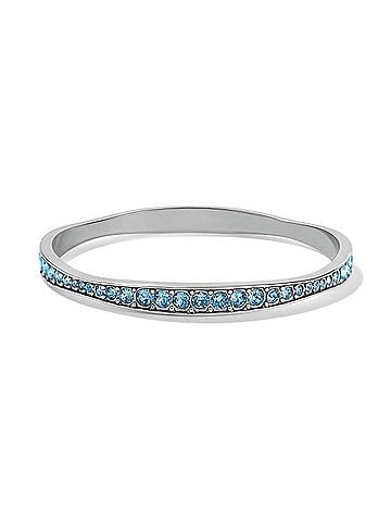 Brighton Women's Light Hearted Crystal Bangle in Silver Aqua (view 1)