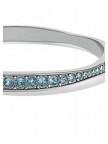 Brighton Women's Light Hearted Crystal Bangle in Silver Aqua (view 2)