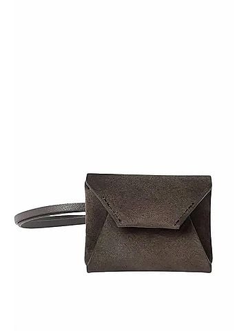 Brunello Cucinelli Women's Suede Wristlet Clutch in Rust Brown (view 1)