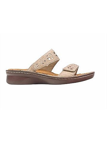 Naot Women's Cornet Two-Strap Slide Sandal in Khaki Beige Leather (view 1)
