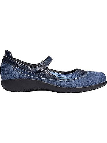 Naot Women's Hongi Mary Jane Shoes in Ink Leather Navy Nubuck Polar (view 1)