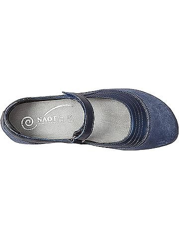 Naot Women's Hongi Mary Jane Shoes in Ink Leather Navy Nubuck Polar (view 2)