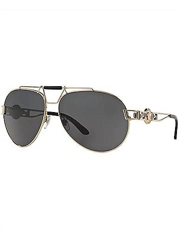 Versace Unisex Aviators Sunglasses in Pale Gold (view 1)