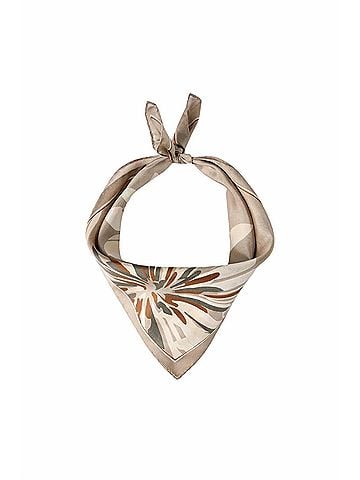 Brunello Cucinelli Women's Bloom Print Pongee Scarf in Beige (view 1)