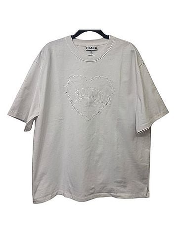 Ganni Heavy Cotton Heart T-Shirt T-Shirt (view 1)
