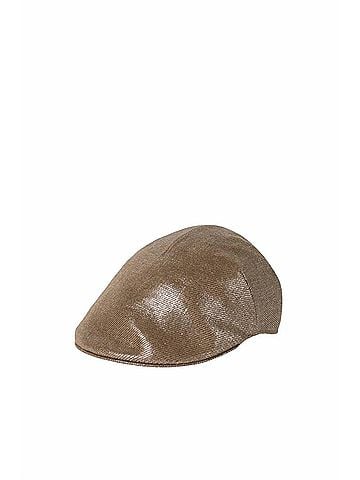 Brunello Cucinelli Women's Sparkling Linen Diagonal Flat Hats in Brown (view 1)