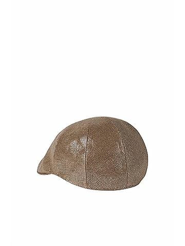 Brunello Cucinelli Women's Sparkling Linen Diagonal Flat Hats in Brown (view 2)
