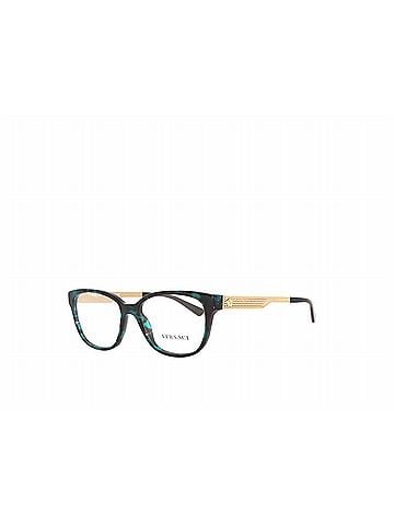Versace Women's Ve3240 Square Eyeglasses in Green Havana / Gold (view 1)