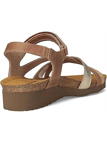 Naot Women's Sophia Crisscross Leather Straps Sandal in Latte/Cork/Radiant Gold (view 2)