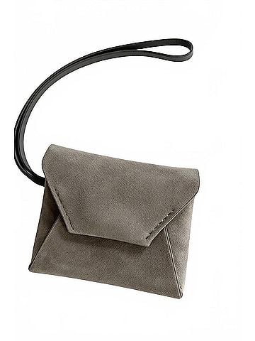 Brunello Cucinelli Women's Suede Envelope Style Clutch Bag in Gray (view 1)