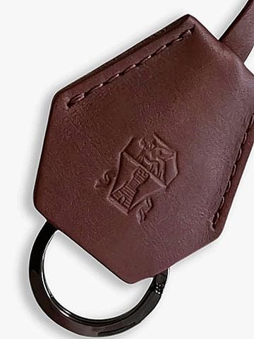 Brunello Cucinelli Women's Logo Embossed Leather Keyring in Brown (view 2)