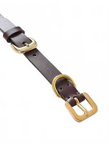 ETRO Women's Buckles Leather Belt Size 70 in Dark Brown (view 2)