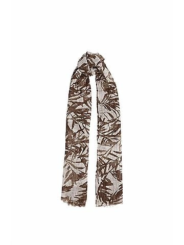 Brunello Cucinelli Women's Leaf Print Scarf in Brown (view 1)