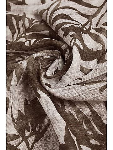 Brunello Cucinelli Women's Leaf Print Scarf in Brown (view 2)