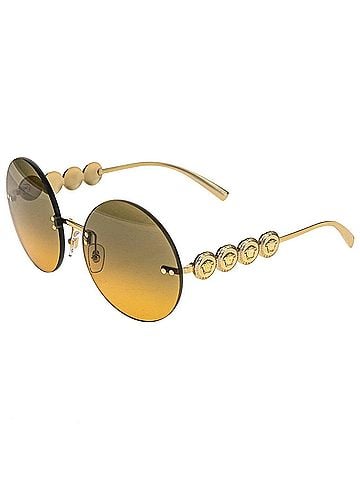 Versace Women's Ve2214 Medusa Rimless Round Non-Polarized Sunglasses in Gold (view 1)