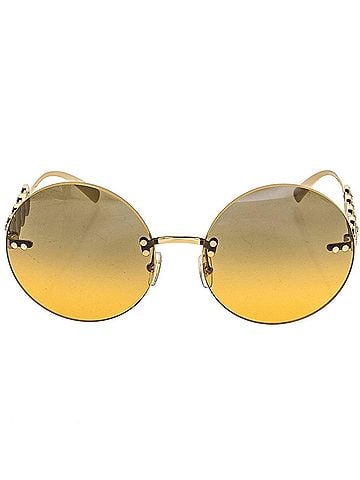 Versace Women's Ve2214 Medusa Rimless Round Non-Polarized Sunglasses in Gold (view 2)