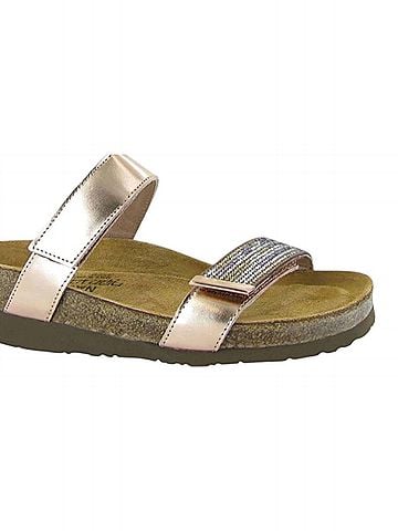Naot Women's Indiana Two-Strap Sandal in Purple-Gold Multi Rose Gold (view 2)