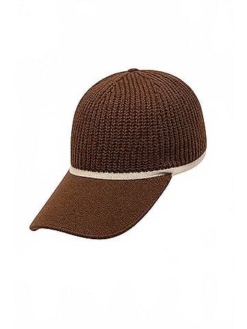 Brunello Cucinelli Women's Lurex-Ribbed Baseball Cap in Dark Broan (view 2)