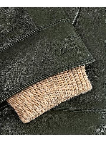 Echo Unisex Rib Cuff Leather Glove in Forest Green (view 2)