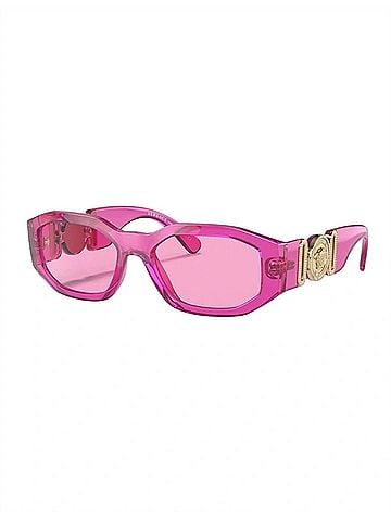 Versace Unisex Medusa Biggie Sunglasses in Pink Transparent (view 1)