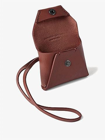 Brunello Cucinelli Women's Flap Leather Bag Charm in Brown (view 2)