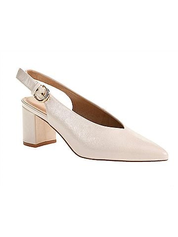 Chinese Laundry Women's Menny Patent Sling Back Heels in Cream (view 1)