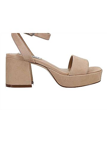 Steve Madden Women's Mercerr Platform Heel Sandal in Tan Suede (view 2)