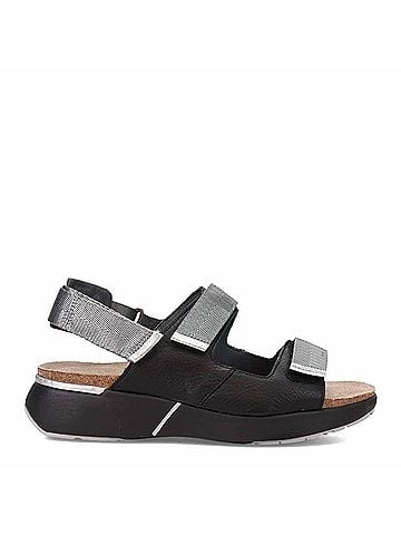 Naot Women's Odyssey Flatform Sandal in Soft Black Sterling Silver Combo (view 2)
