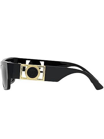 Versace Women's Medusa Ve4416u Rectangle Non-Polarized Sunglasses in Black (view 2)