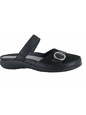 Naot Women's Hongi Slip-On Mule in Black Nubuck Soft Black Black Leather (view 1)