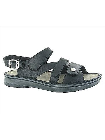 Naot Women's Fleur Hook &amp; Loop Straps Sandal in Soft Black Leather (view 1)