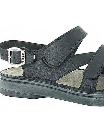 Naot Women's Fleur Hook &amp; Loop Straps Sandal in Soft Black Leather (view 2)