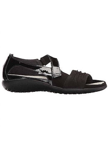 Naot Women's Papaki Backstrap Sandal in Black &amp; Velvet Patent (view 1)