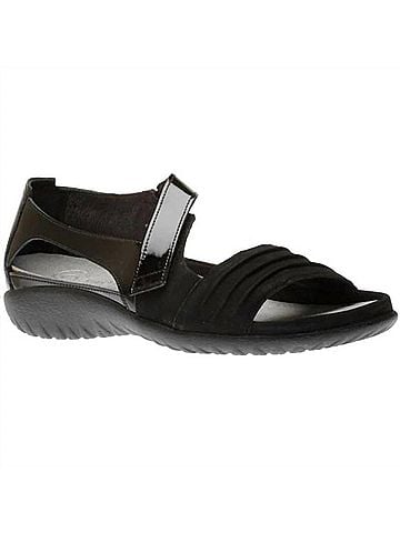 Naot Women's Papaki Backstrap Sandal in Black &amp; Velvet Patent (view 2)