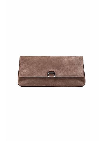 Brunello Cucinelli Women's Suede Clutch in Brown (view 1)