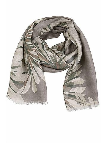 Brunello Cucinelli Women's Floral Print Scarf in Grey (view 1)