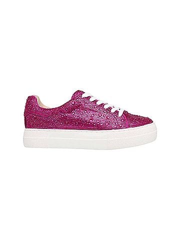 Betsey Johnson Women's Sidny Rhinestone Sneakers in Fuchsia (view 1)