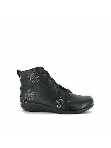 Naot Women's Manga Ankle Lace-Up Bootie in Soft Black Leather (view 1)